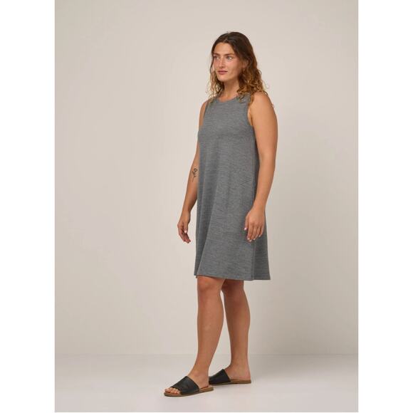 Wool& Sierra Casual Wool Blend Tank Dress Charcoal Heather Medium Long - Picture 2 of 10